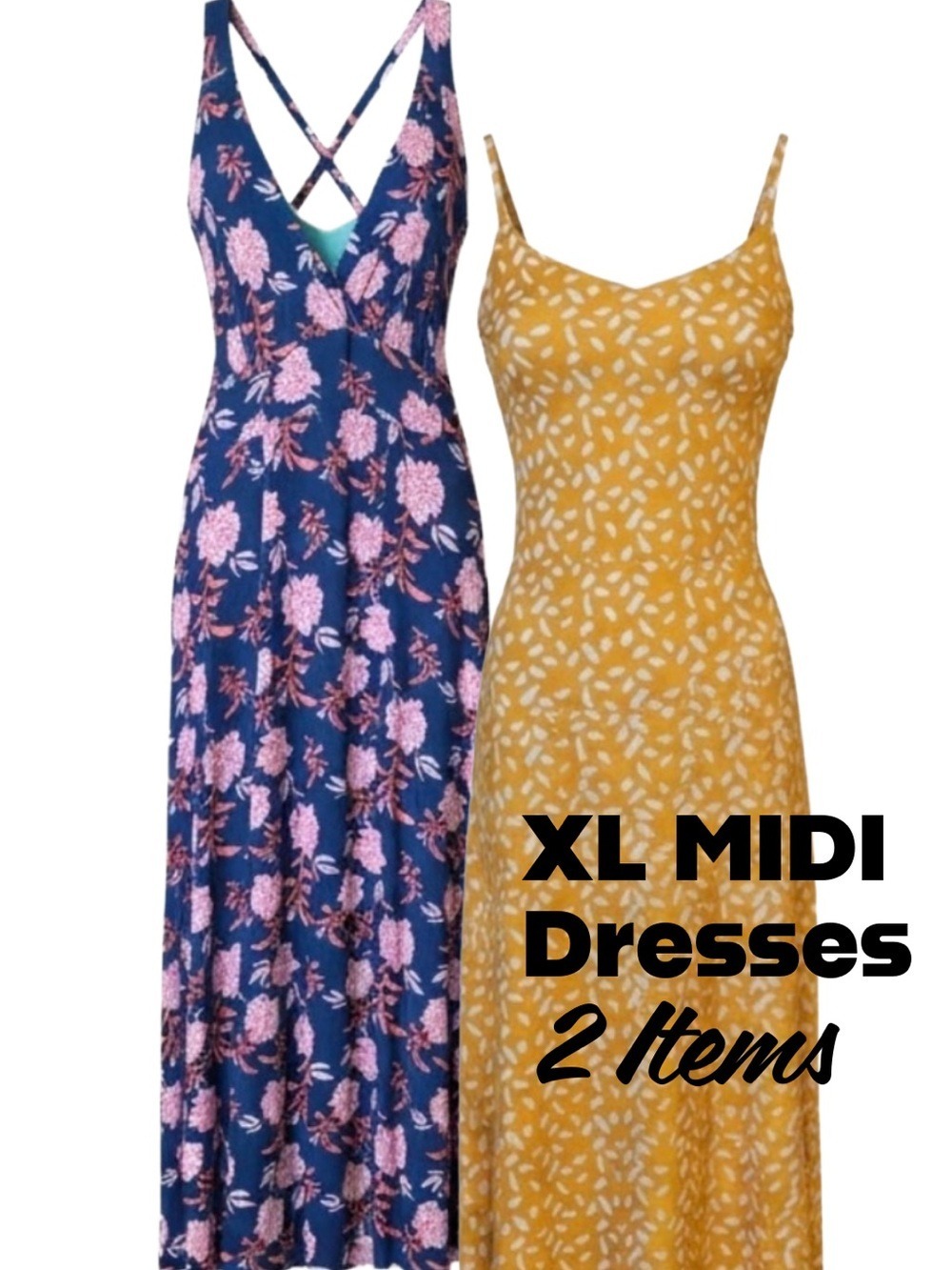 Bundle of 2 Women’s 1X Maxi Dresses: Nine Britton & Stitch Fix Floral Sundresses